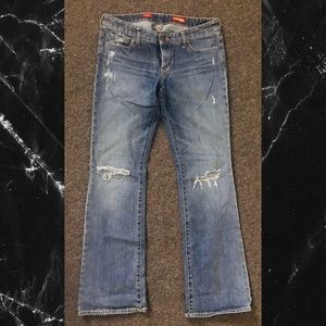 Express Distressed Boot Leg Jean